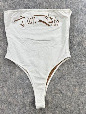 I AM GIA Bodysuit Strapless Tube Top Sz Small White